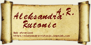 Aleksandra Rutonić vizit kartica
